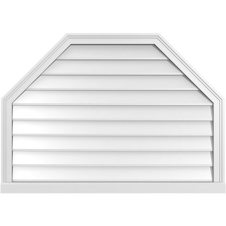 Ekena Millwork Octagonal Top Surface Mount PVC Gable Vent w/ 2"W x 2"P Brickmould Sill Frame, 42"W x 30"H GVPOT42X3003SN